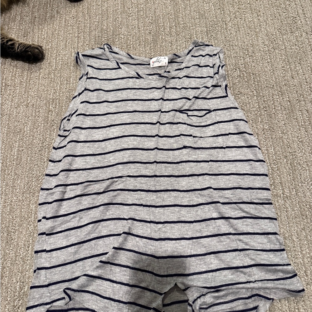 Glitz Gray and Navy Striped Top